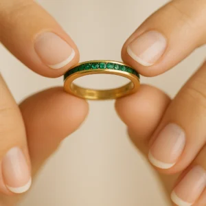 anillo sigillo verde oro y esmeraldas