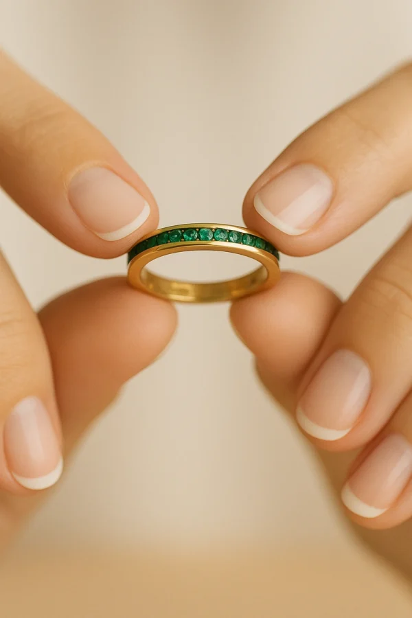 anillo sigillo verde oro y esmeraldas