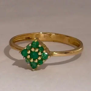 anillo marea verde oro y esmeralda