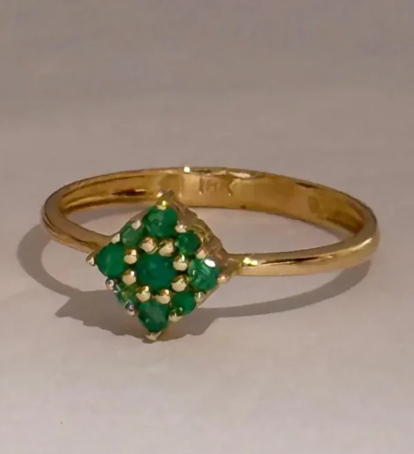 anillo marea verde oro y esmeralda